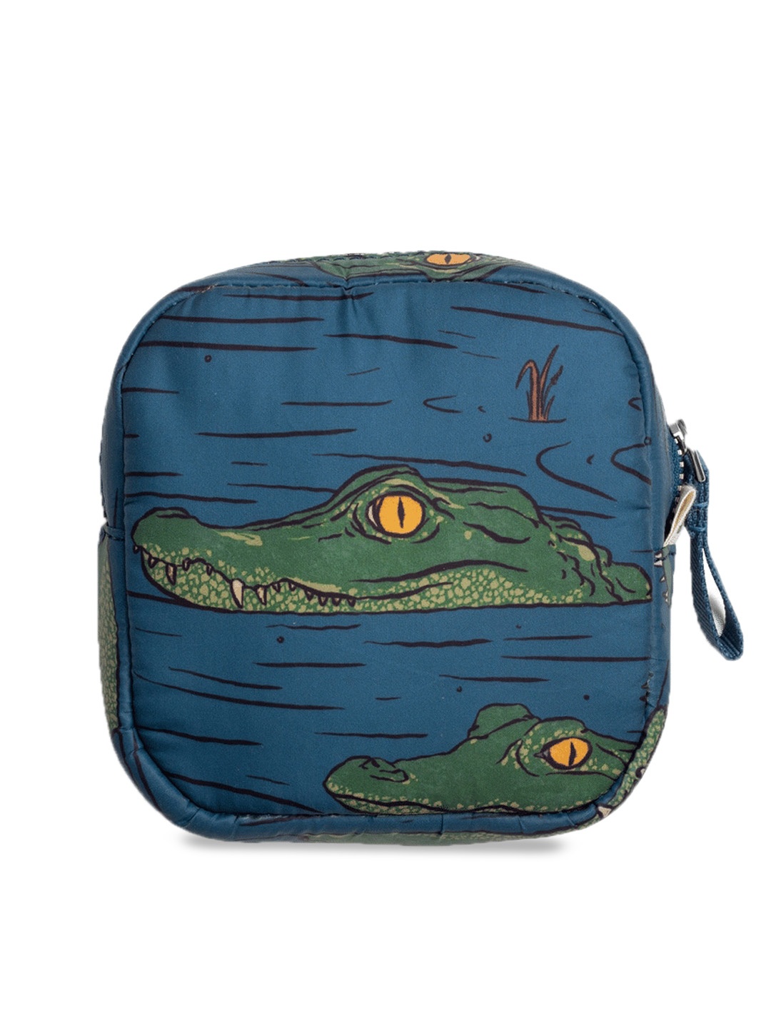 

DailyObjects Alligator Printed Water-Repellent Square Shaped Pouch, Blue