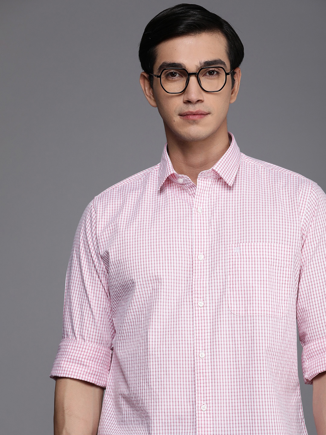 

Raymond Slim Fit Checked Pure Cotton Casual Shirt, Red