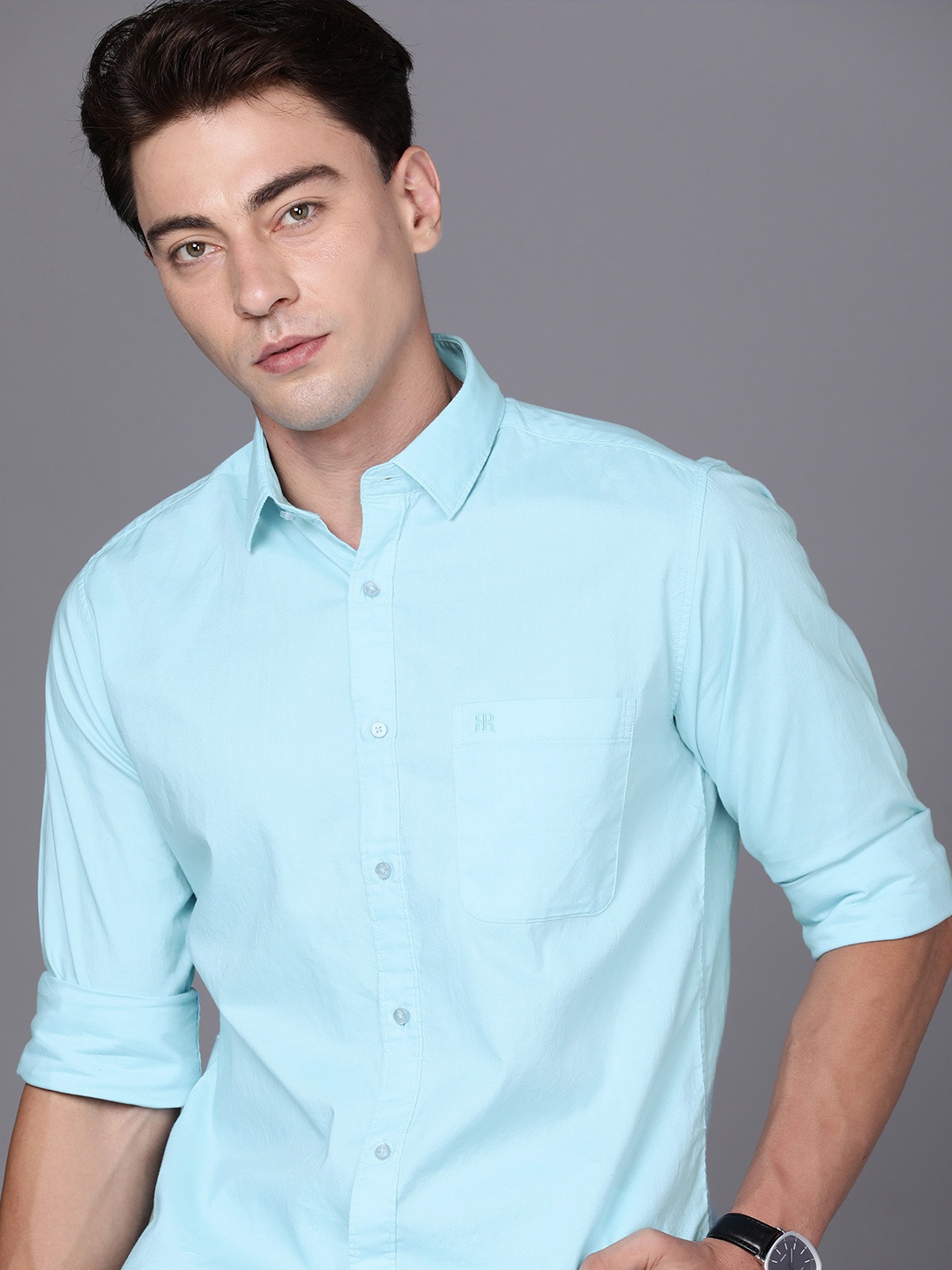 

Raymond Slim Fit Pure Cotton Casual Shirt, Blue