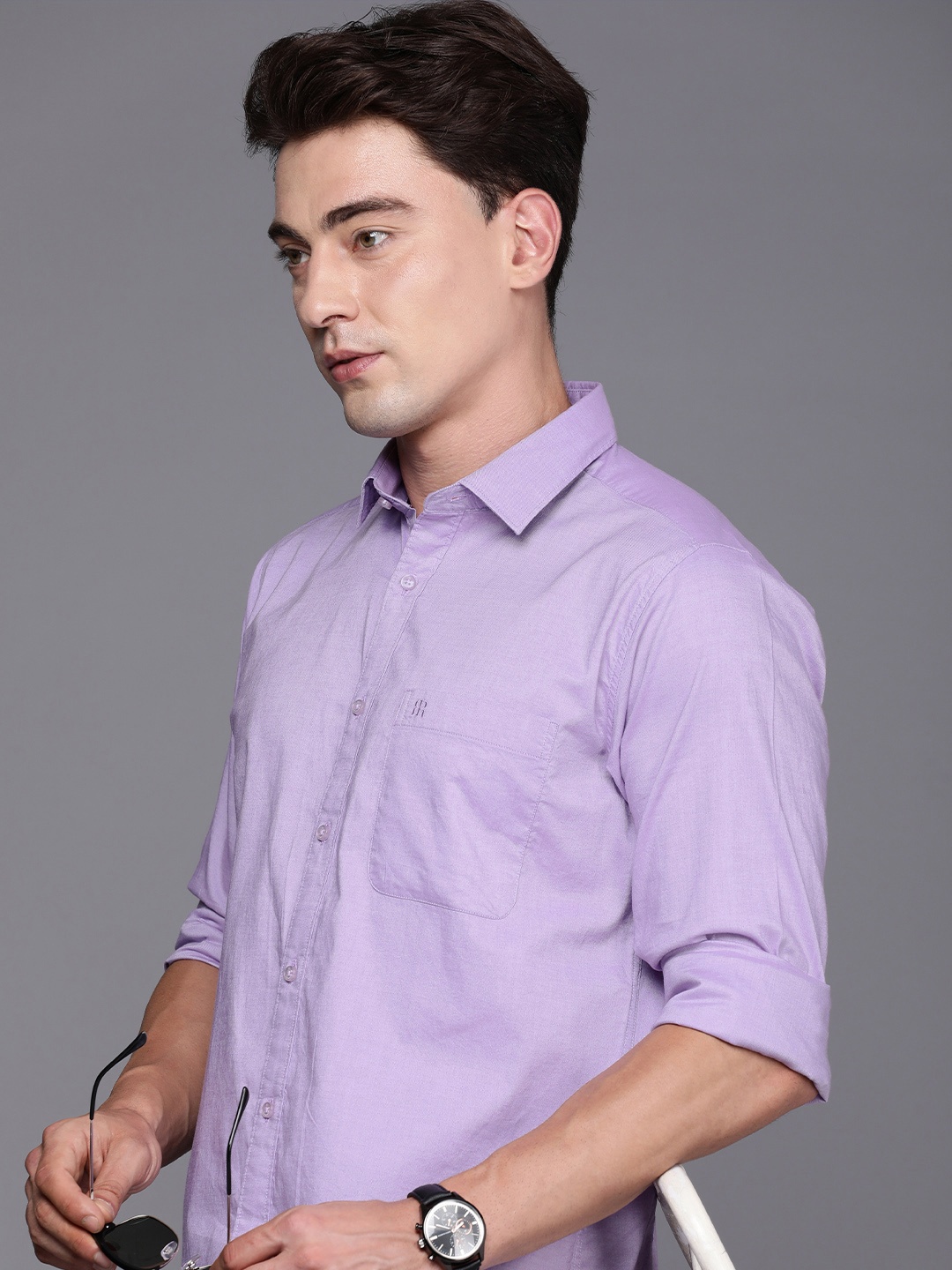 

Raymond Slim Fit Pure Cotton Casual Shirt, Purple