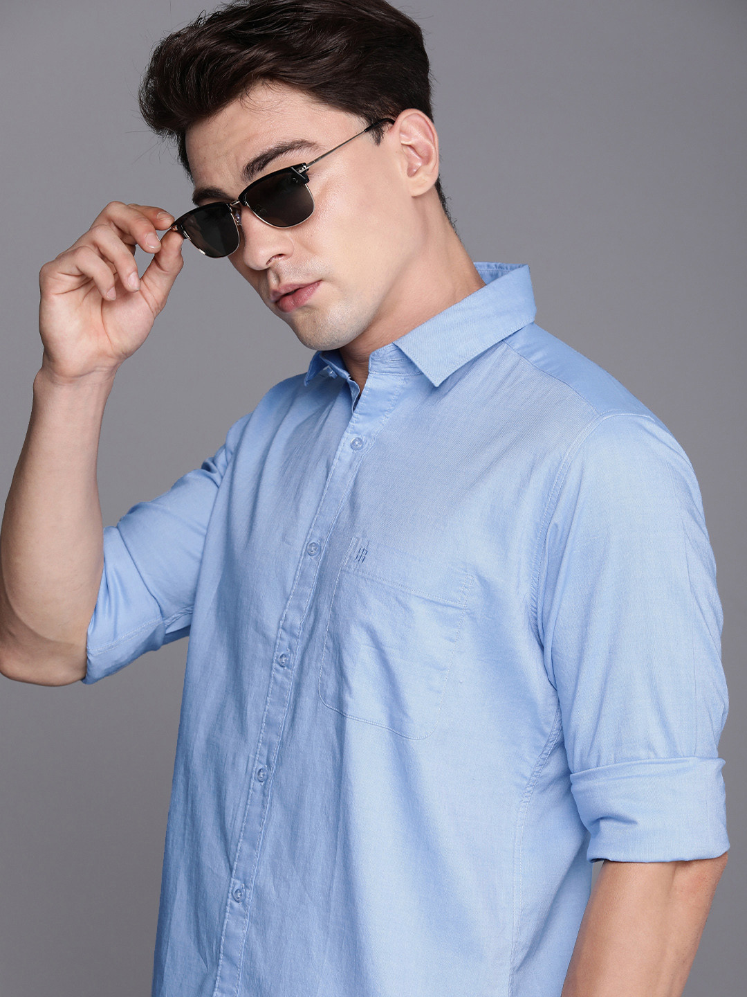 

Raymond Slim Fit Pure Cotton Casual Shirt, Blue
