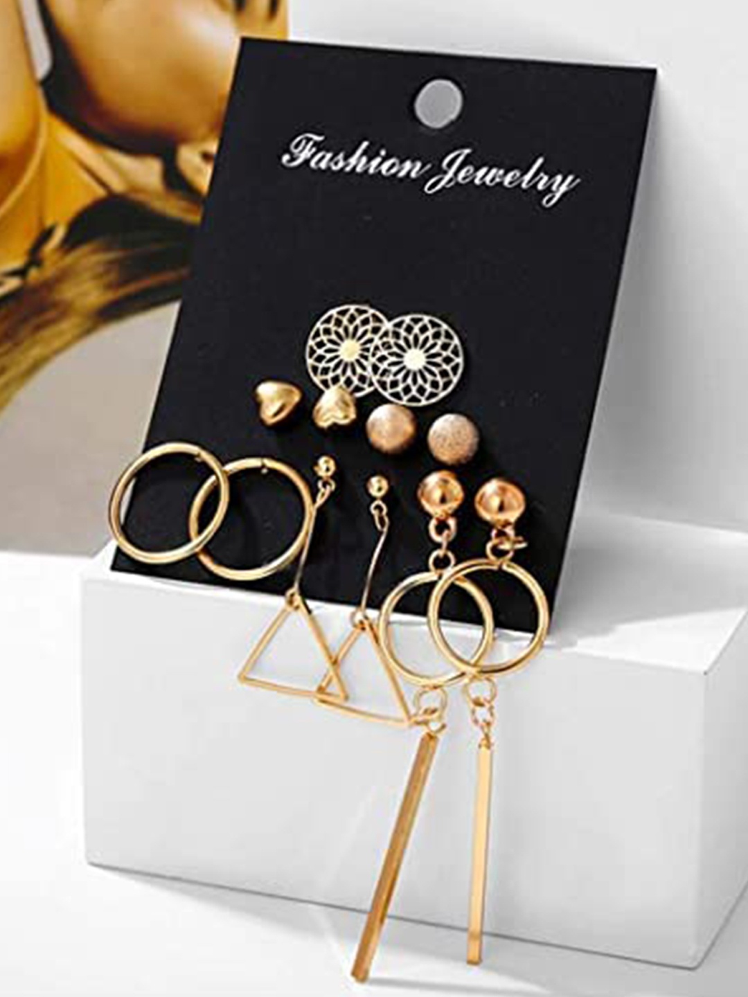 

VIEN Gold-Plated Contemporary Studs Earrings