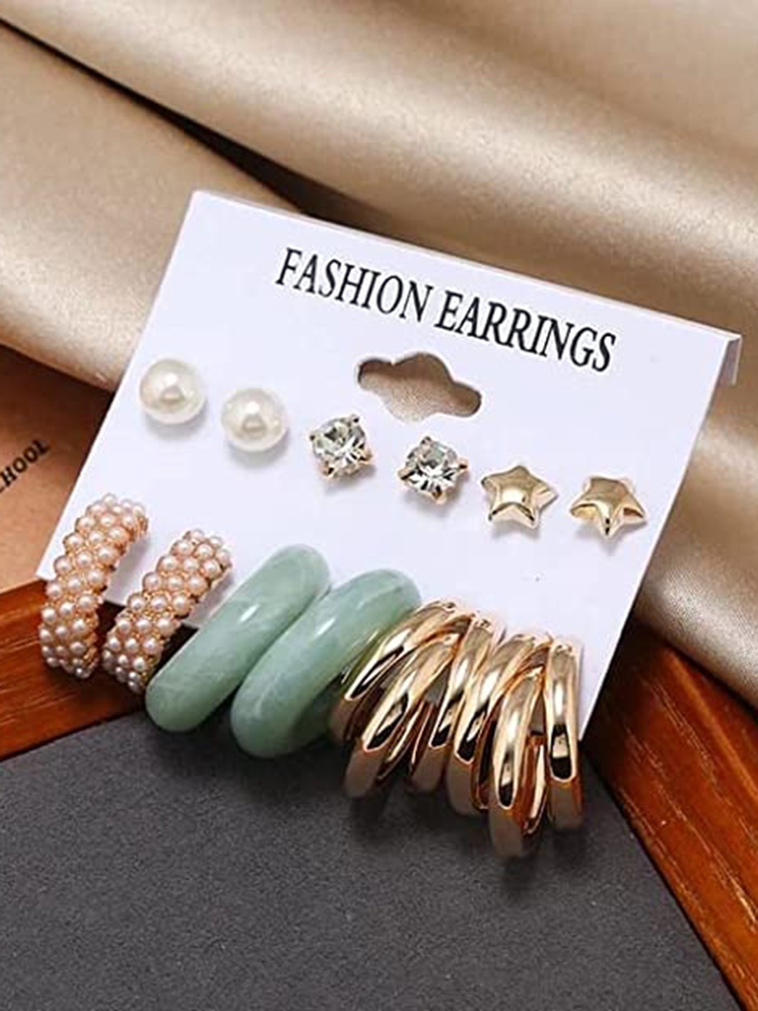 

VIEN Gold-Toned Contemporary Studs Earrings
