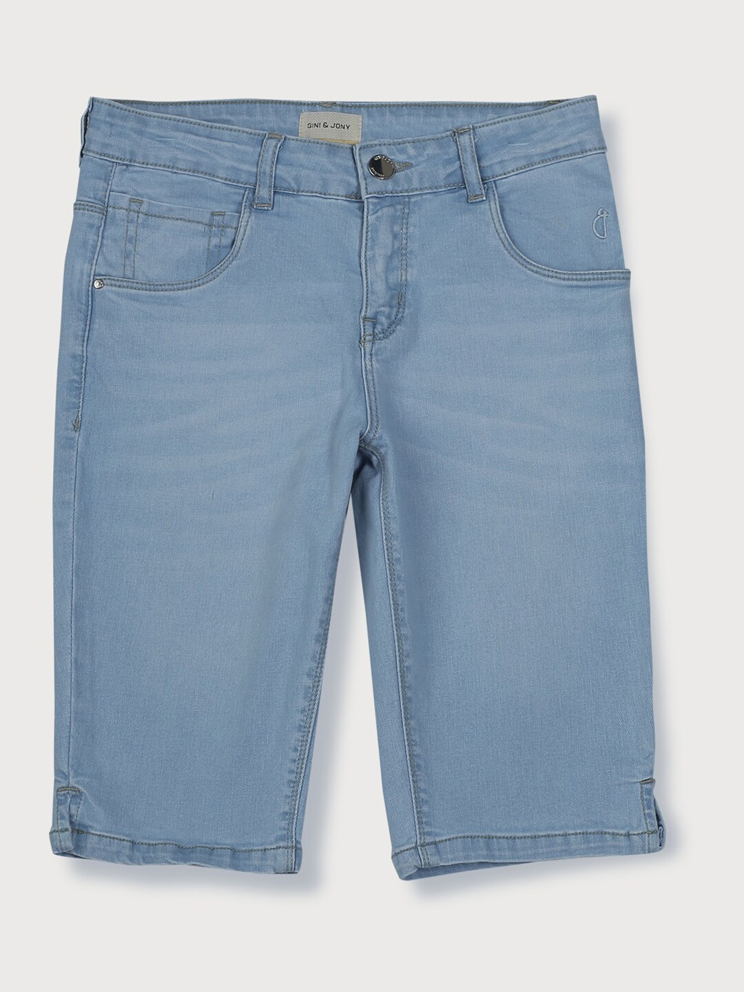 

Gini and Jony Girls Regular Fit Denim Capris, Blue