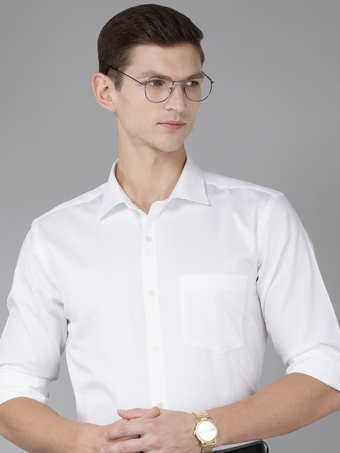 

Park Avenue Slim Fit Opaque Pure Cotton Formal Shirt, White