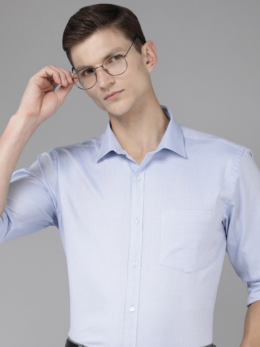 

Park Avenue Textured Slim Fit Pure Cotton Formal Shirt, Blue