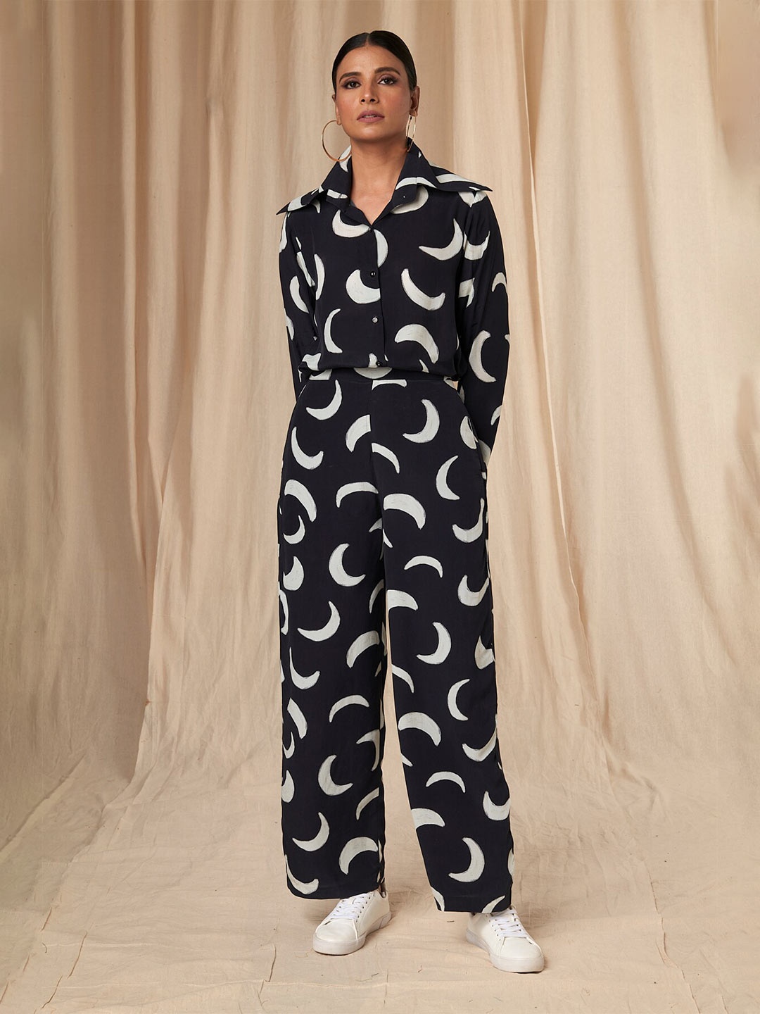 

Masaba Mooncrest Printed Shirt with Trousers, Black