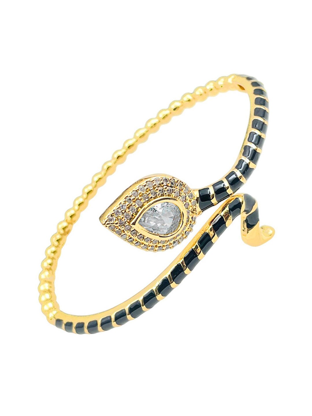 

ZIVOM Gold-Plated Cubic Zirconia Kada Bracelet