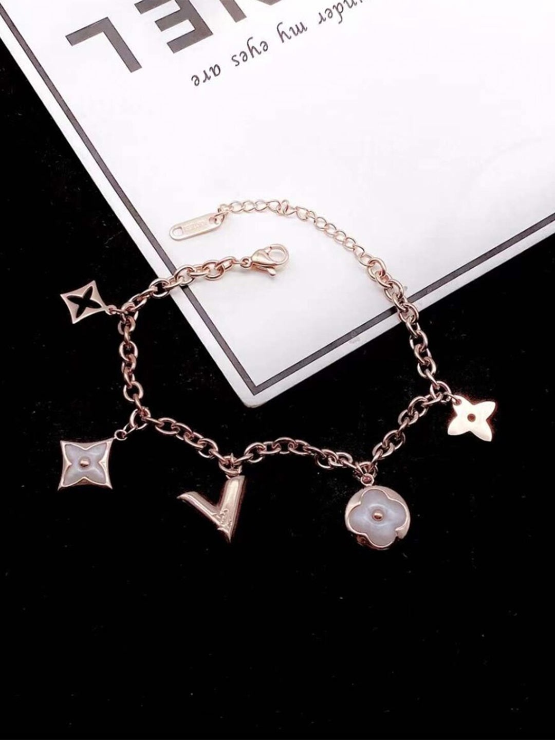 

ZIVOM Rose Gold-Plated Charm Bracelet