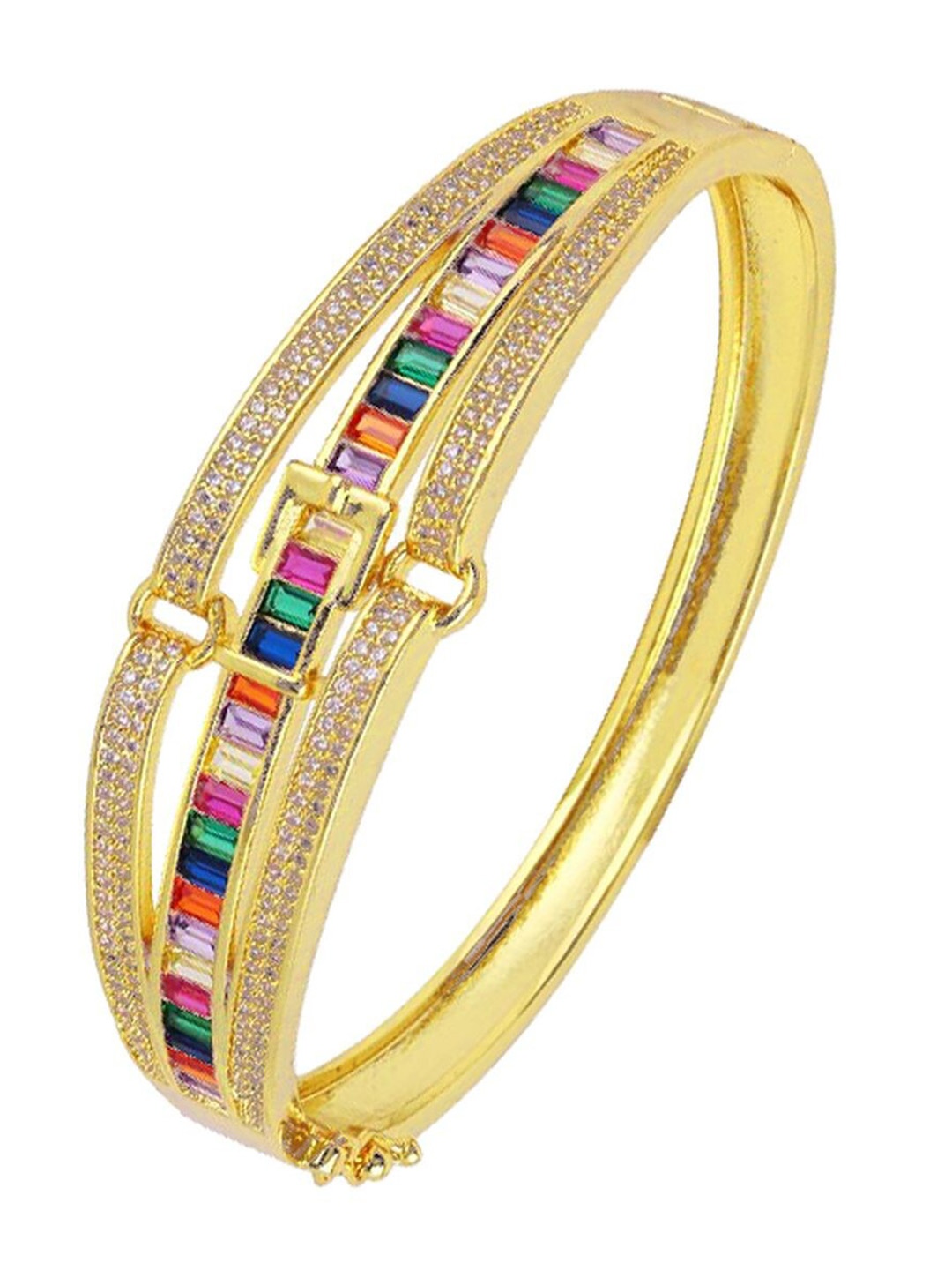 

ZIVOM Gold-Plated Cubic Zirconia Kada Bracelet