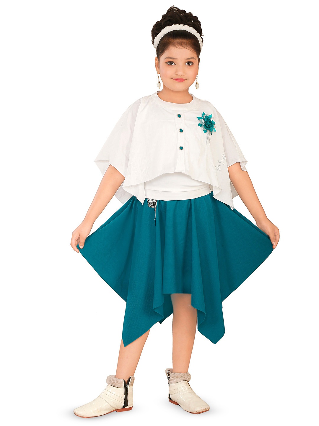 

CELEBRITY CLUB Girls Top with Skirt, White