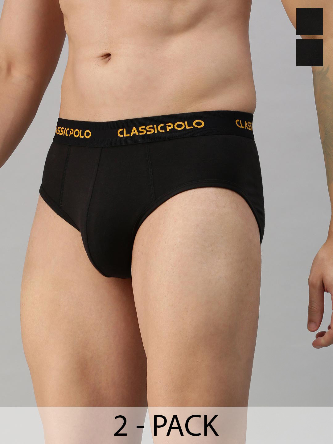 

Classic Polo Men Pack Of 2 Anti-Odour Basic Briefs, Black