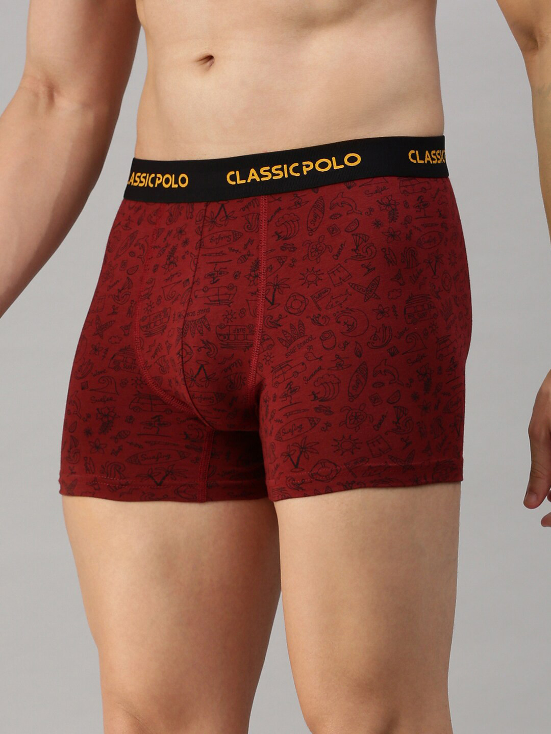 

Classic Polo Men Printed Modal Trunk, Red