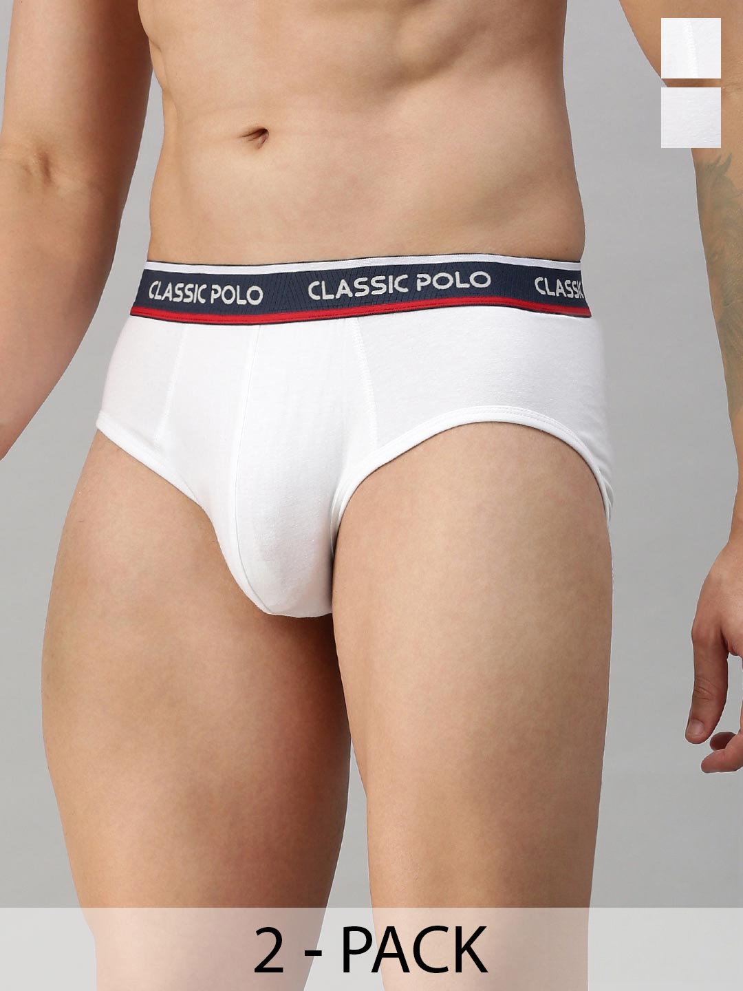 

Classic Polo Men Pack Of 2 Anti-Odour Basic Briefs, White
