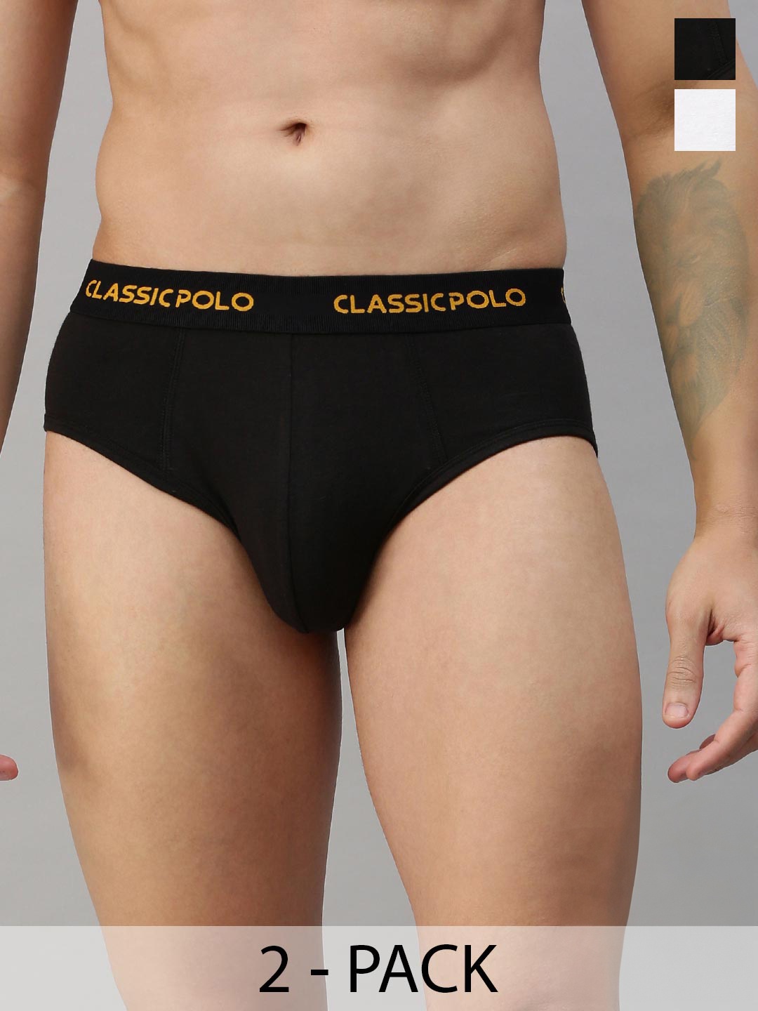 

Classic Polo Men Pack of 2 Briefs SLD-03-PK2, Black