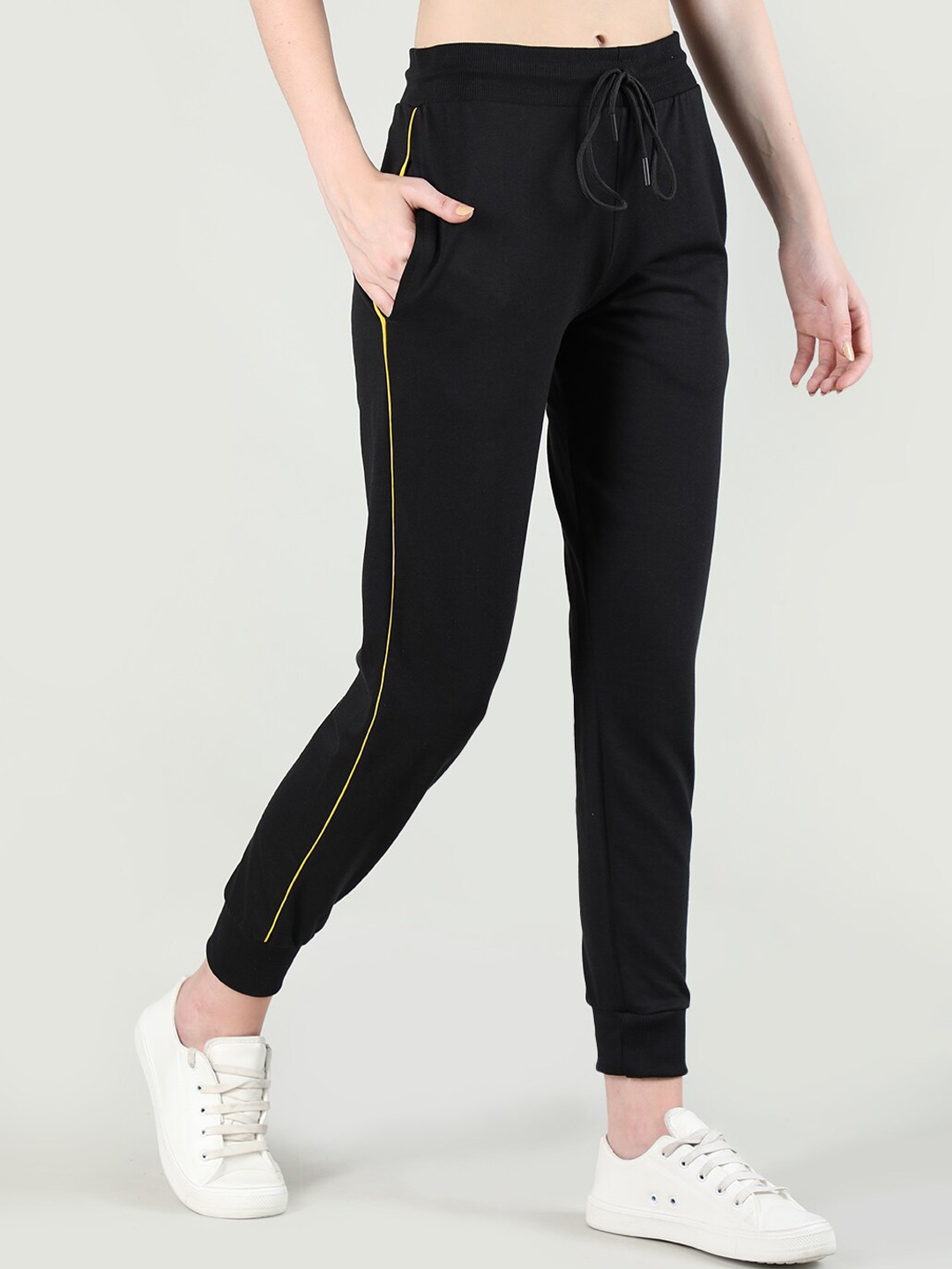 

KEPA Women Logo Printed Mid-Rise Cotton Jogger, Black