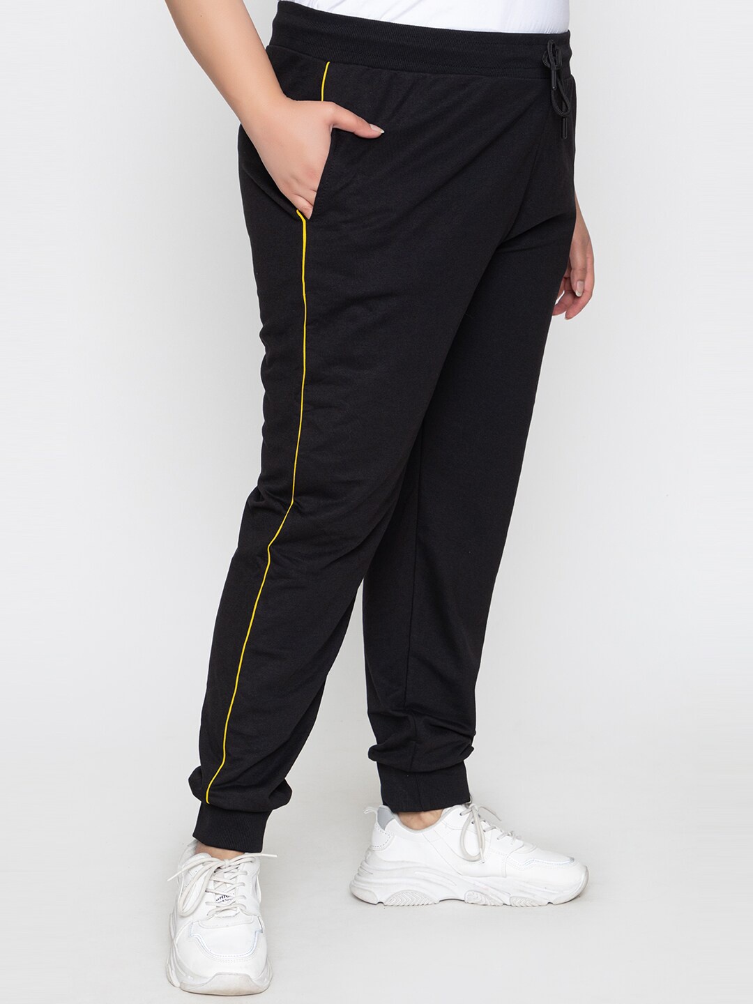 KEPA Women Plus Size Brand Logo Cotton Jogger, Black