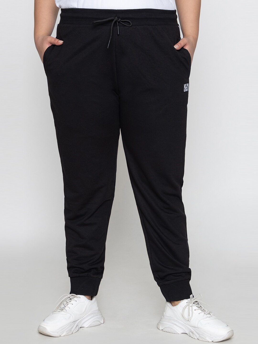 

KEPA Women Plus Size Brand Logo Cotton Jogger, Black
