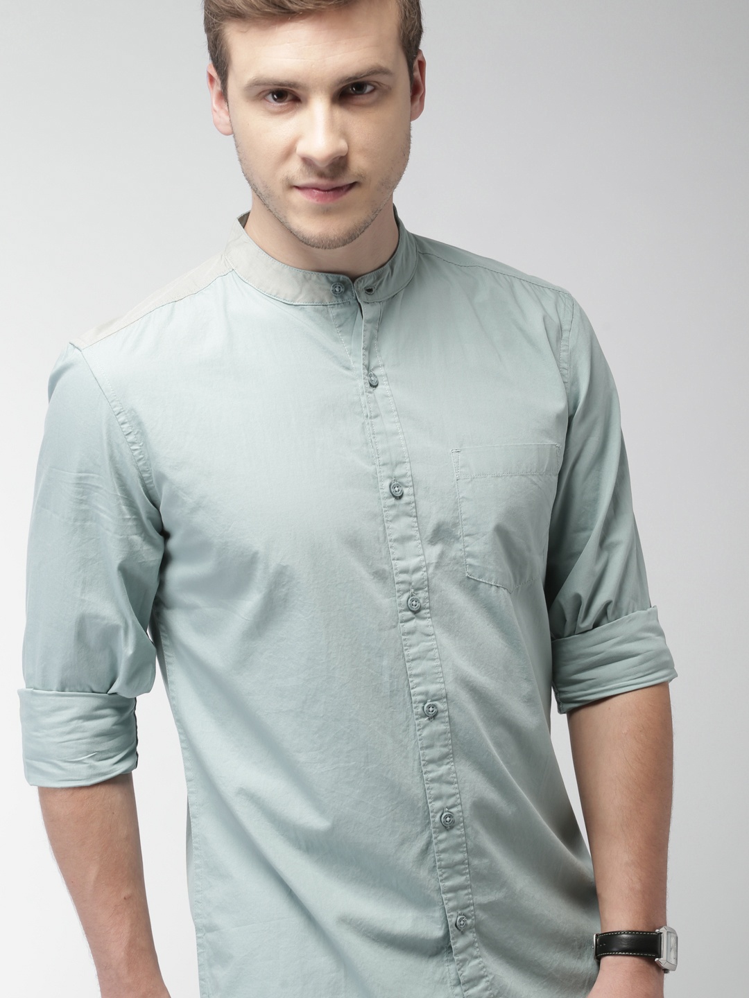 

HIGHLANDER Men Sea Green Slim Fit Solid Casual Shirt