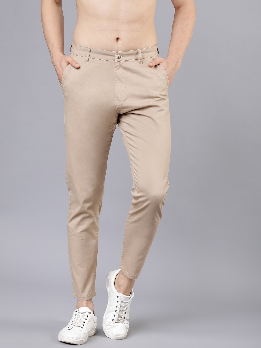 

HIGHLANDER Men Beige Tapered Fit Chinos