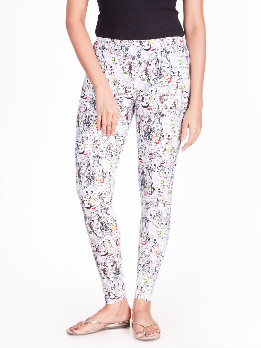 

Dollar Missy White Printed Ankle Length Leggings