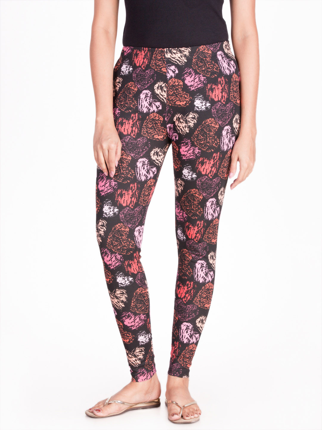 

Dollar Missy Black & Purple Printed Ankle Length Leggings