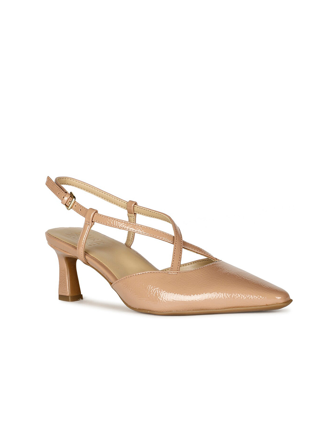 

Naturalizer Pointed Toe Leather Slim Heeled Mules, Beige