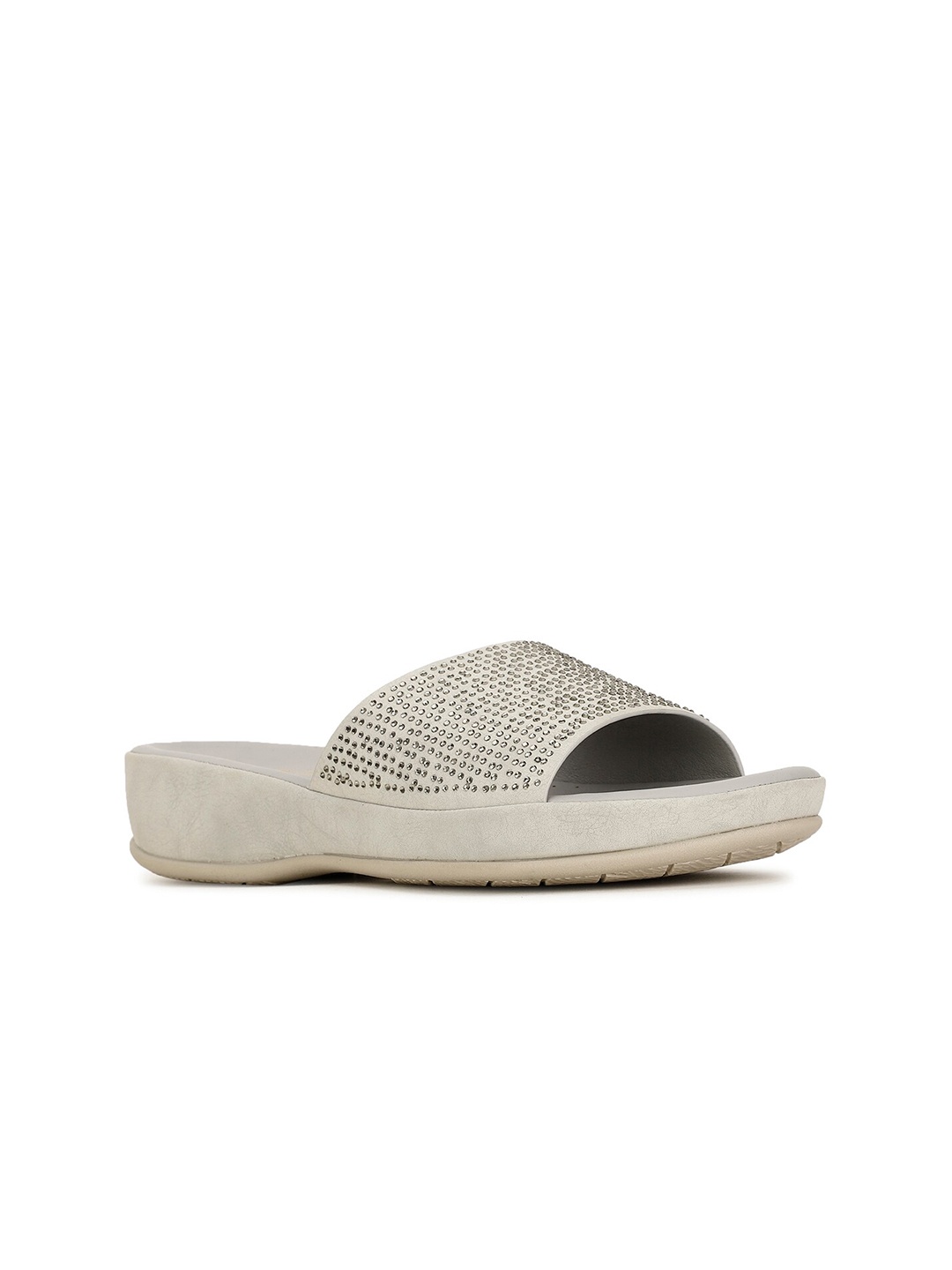 

Bata comfit Comfit HELENE Embellished Open Toe Flats, Grey