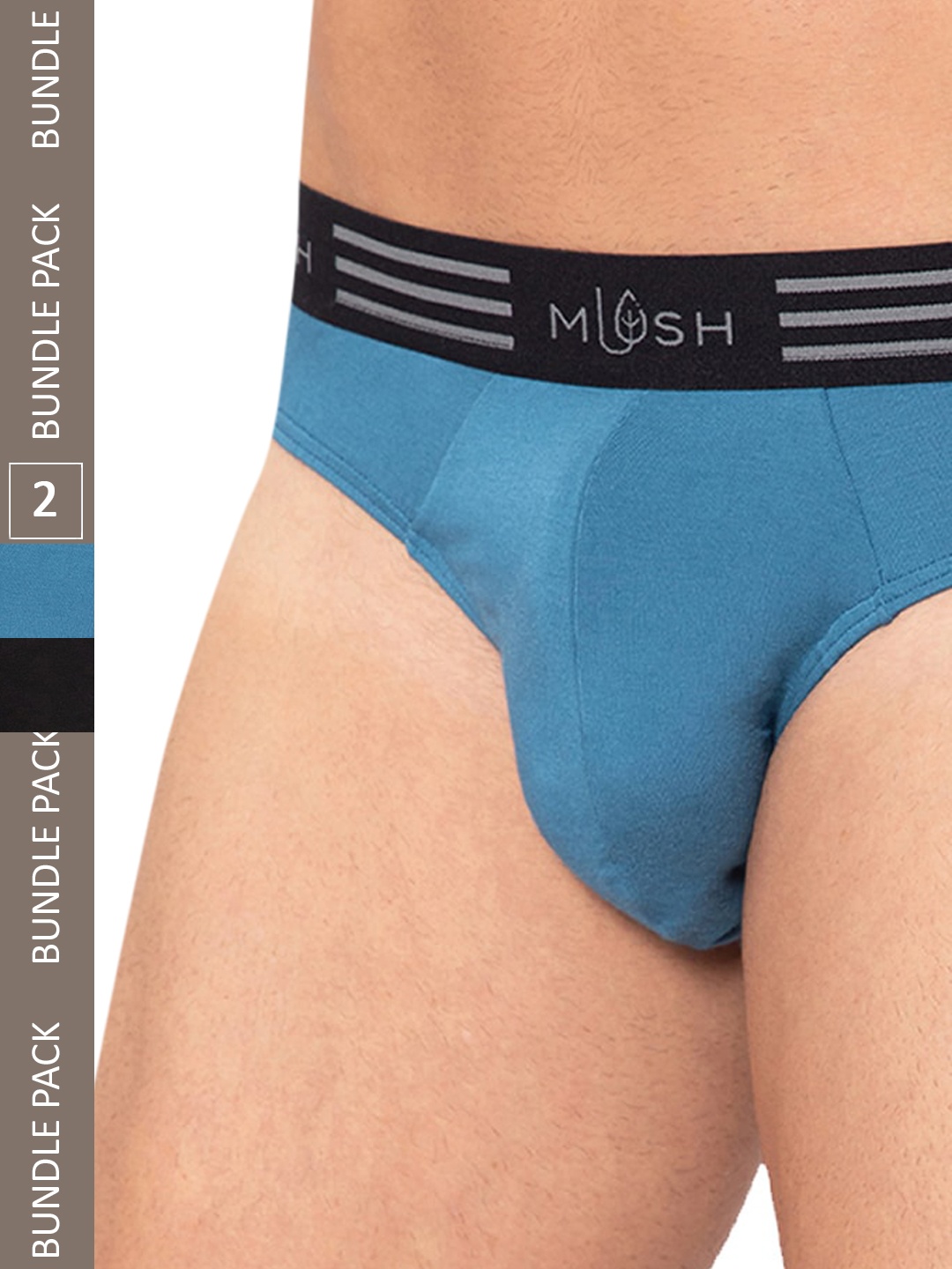 

MUSH Men Pack Of 2 Anti-Microbial Basic Briefs, Blue