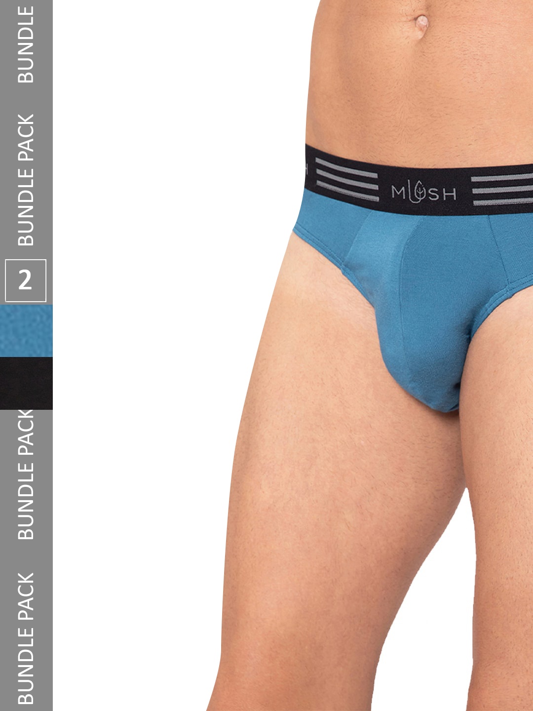 

MUSH Men Pack Of 2 Anti-Microbial Basic Briefs, Blue