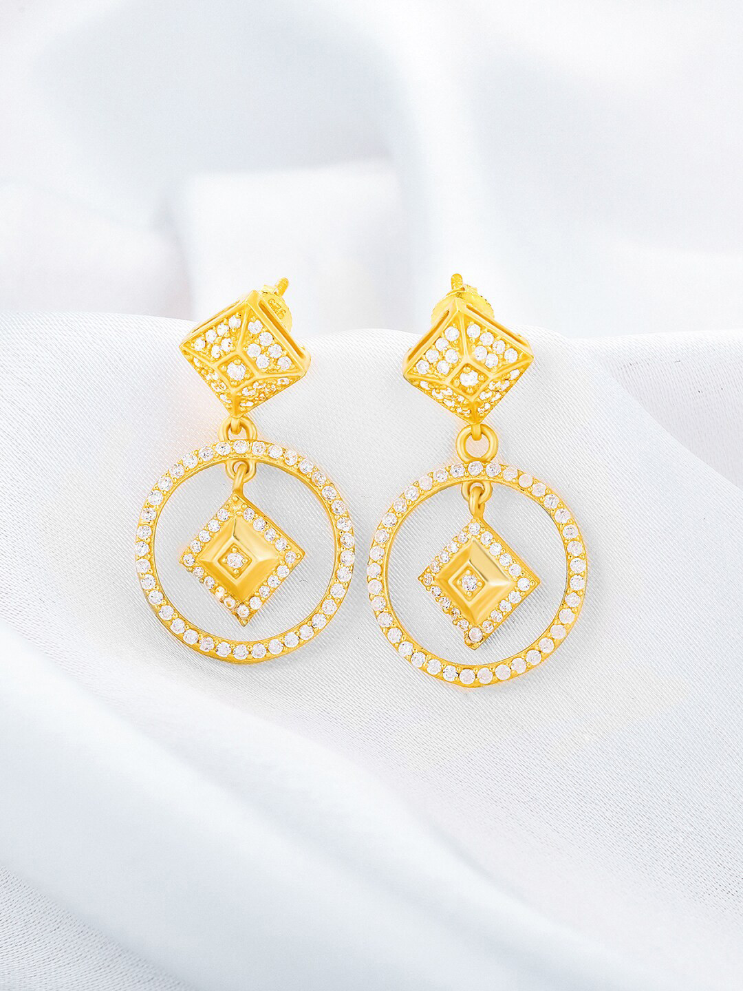 

GIVA Gold-Plated Contemporary Drop Earrings