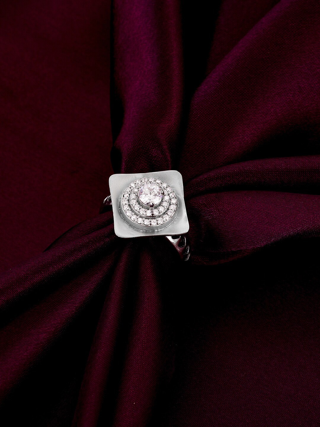 

GIVA 925 Sterling Silver CZ Studded Bouquet Design Adjustable Finger Ring