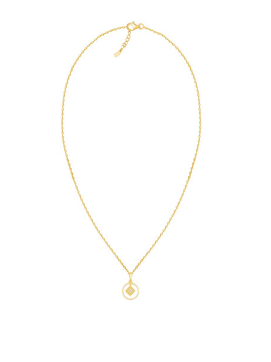 

GIVA 92.5 Sterling Silver Gold-Plated CZ-Studded Pendant With Chain