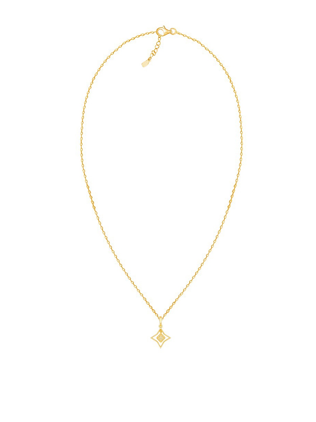 

GIVA 925 Sterling Silver Gold Plated CZ-Studded & Star-Charm Pendant With Chain