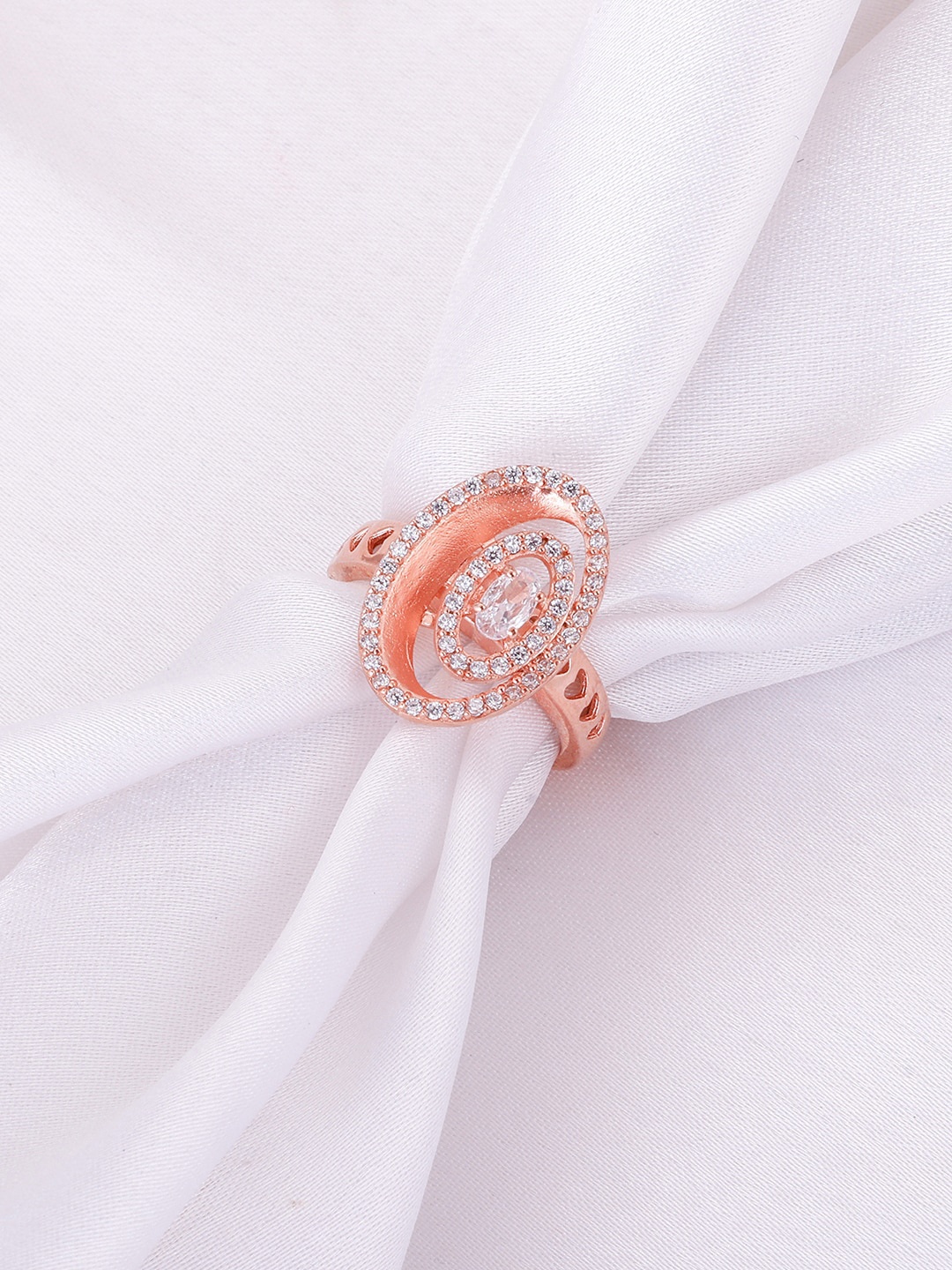 

GIVA 925 Sterling Rose Gold Plated Sphere Arena Adjustable Finger Ring