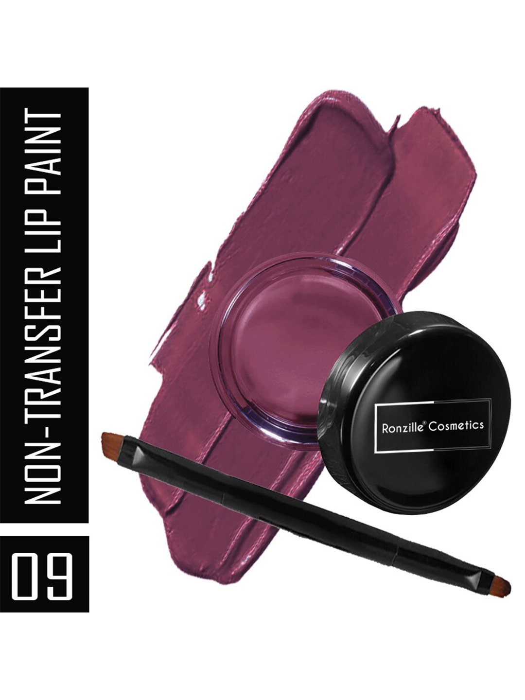 

Ronzille Weightless Non-Transfer Lip Paint with Precision Brush 2.5g - Brownish Purple 09