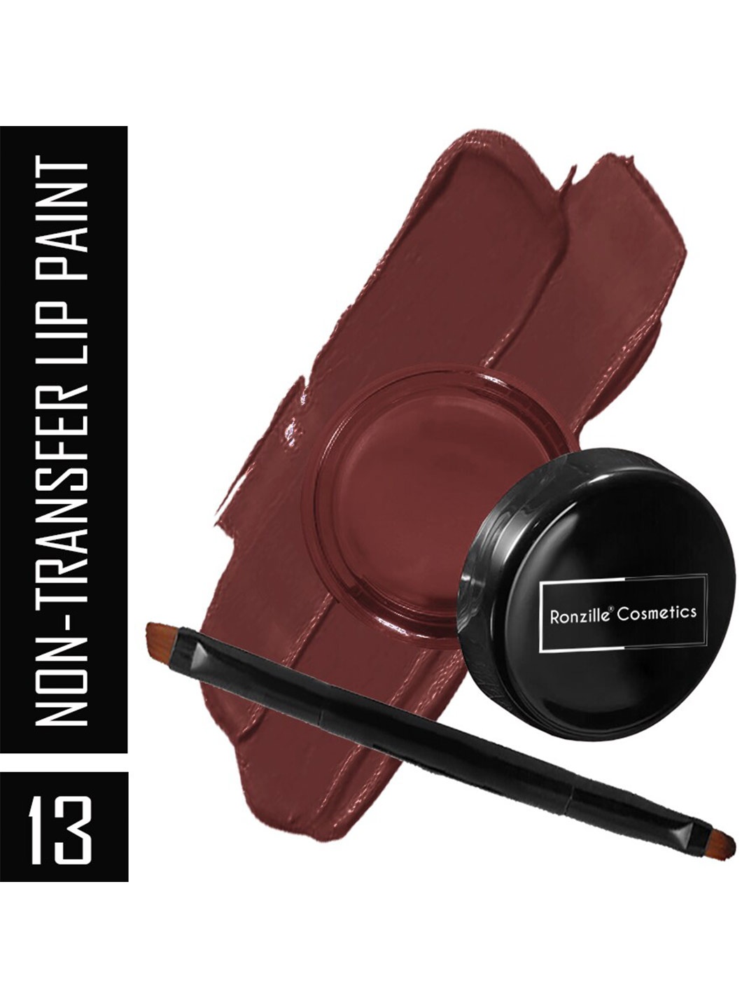 

Ronzille Weightless Non-Transfer Lip Paint with Precision Brush 2.5g - Congo Brown 13