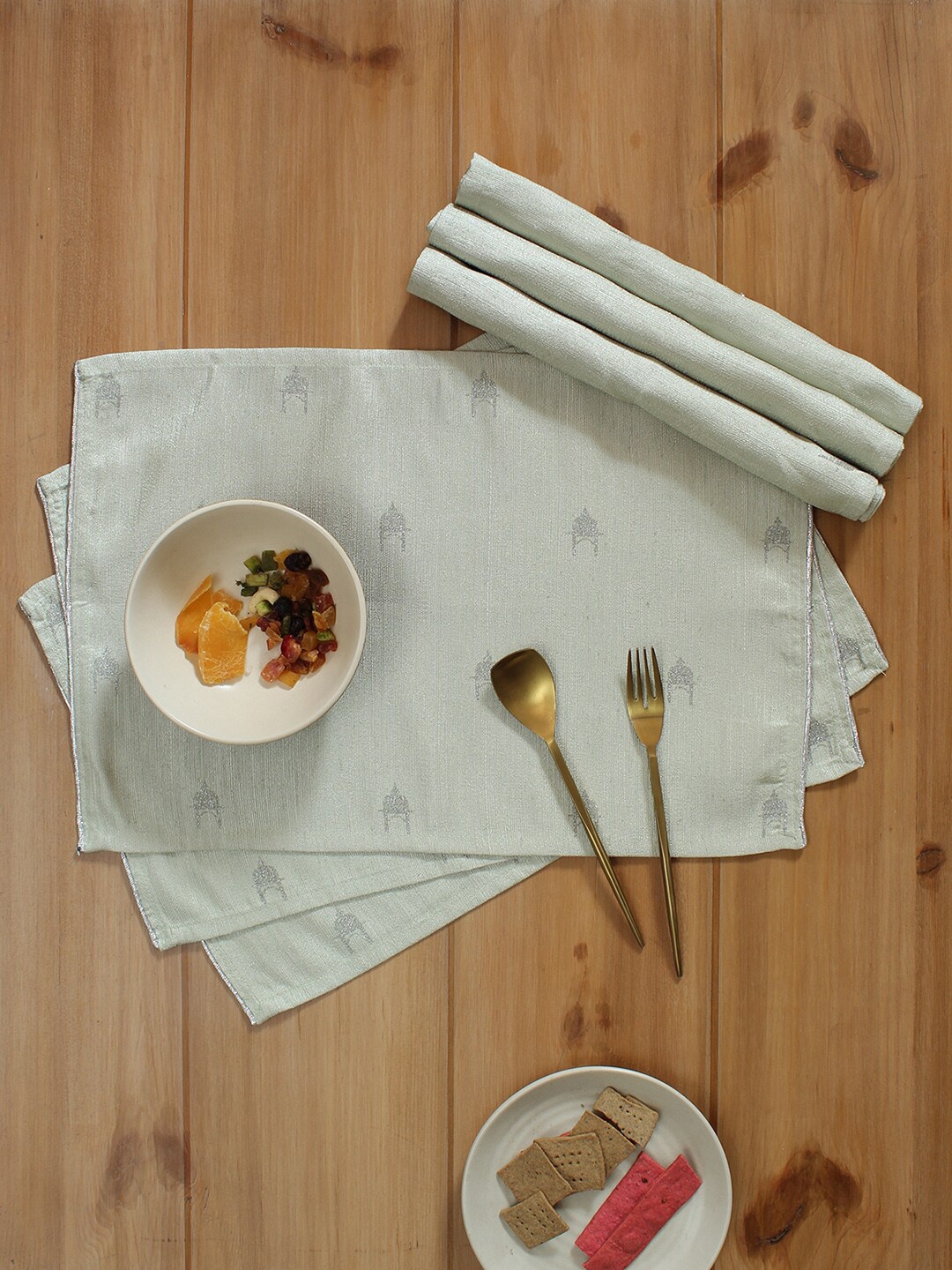 

House This 6-Pieces Grey Printed Table Placemats