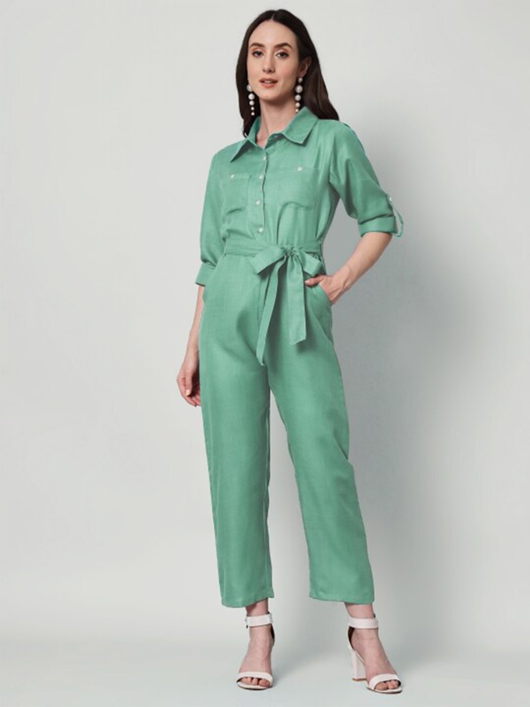 

The Dry State Sea Green Basic Jumpsuit