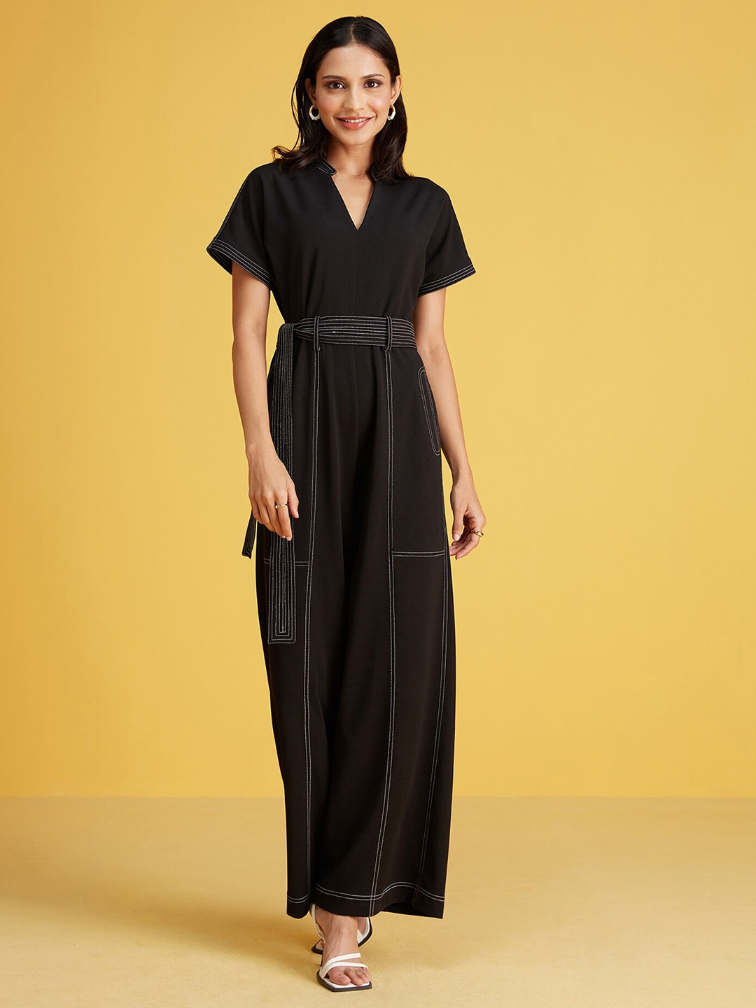 

20Dresses Black Wide Leg Basic Jumpsuit