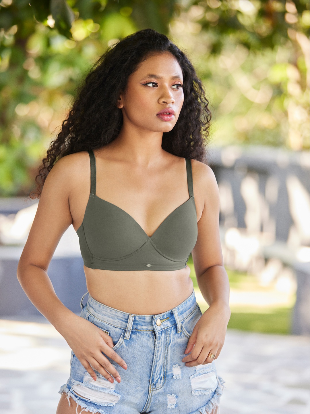 

Soie Full Coverage Lightly Padded Non Wired T-shirt Bra CB-134, Grey