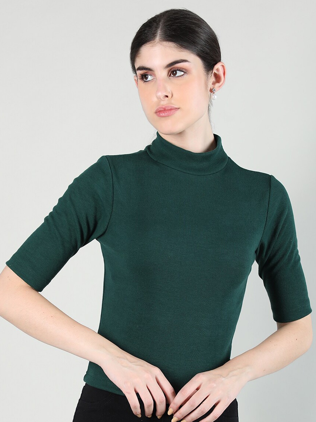 

KEPA High Neck Cotton Top, Green