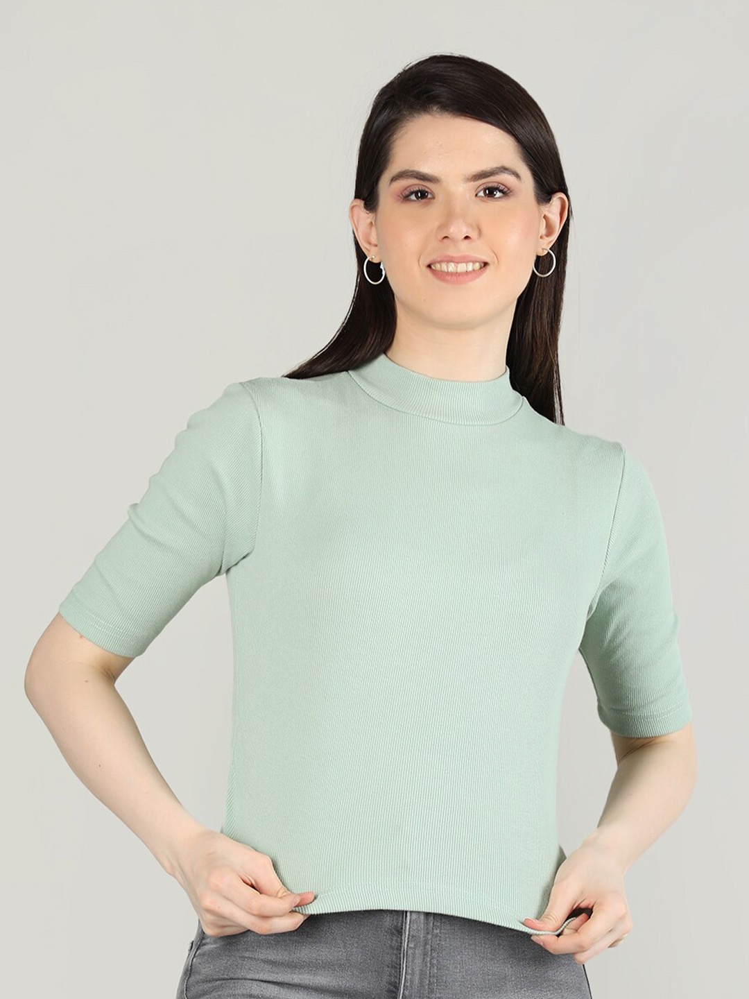 

KEPA High Neck Cotton Top, Sea green