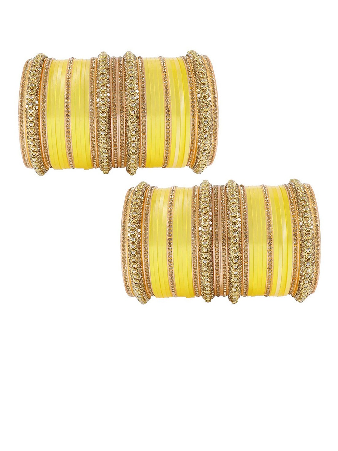 

NMII Set Of 60 Gold-Plated Zircon Studded & Beaded Bangles