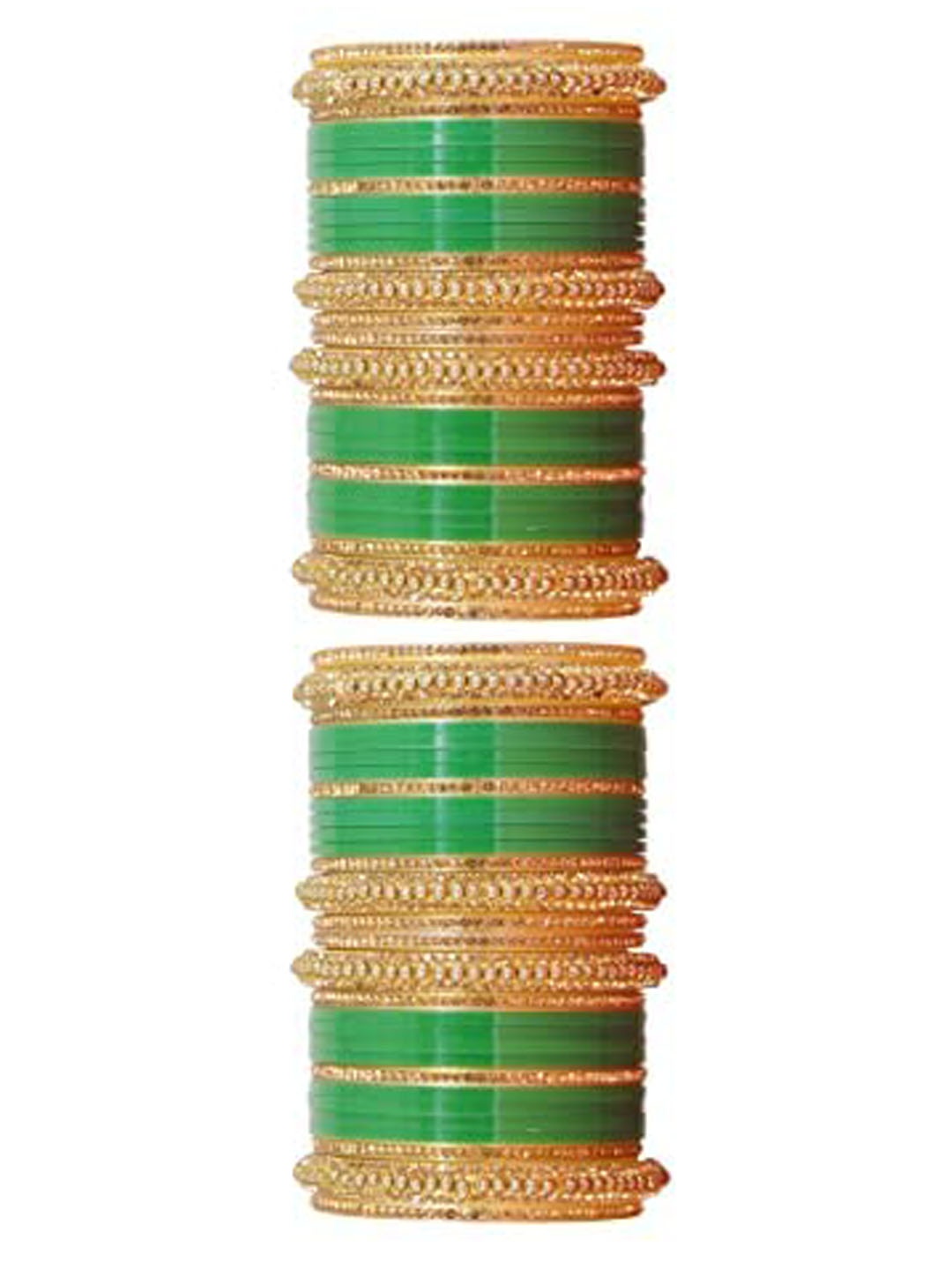 

NMII Set Of 60 Gold-Plated Zircon Studded Glossy Finished Chuda Bangles