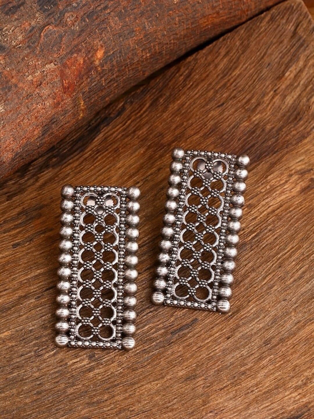 

Infuzze Silver-Plated Contemporary Drop Earrings