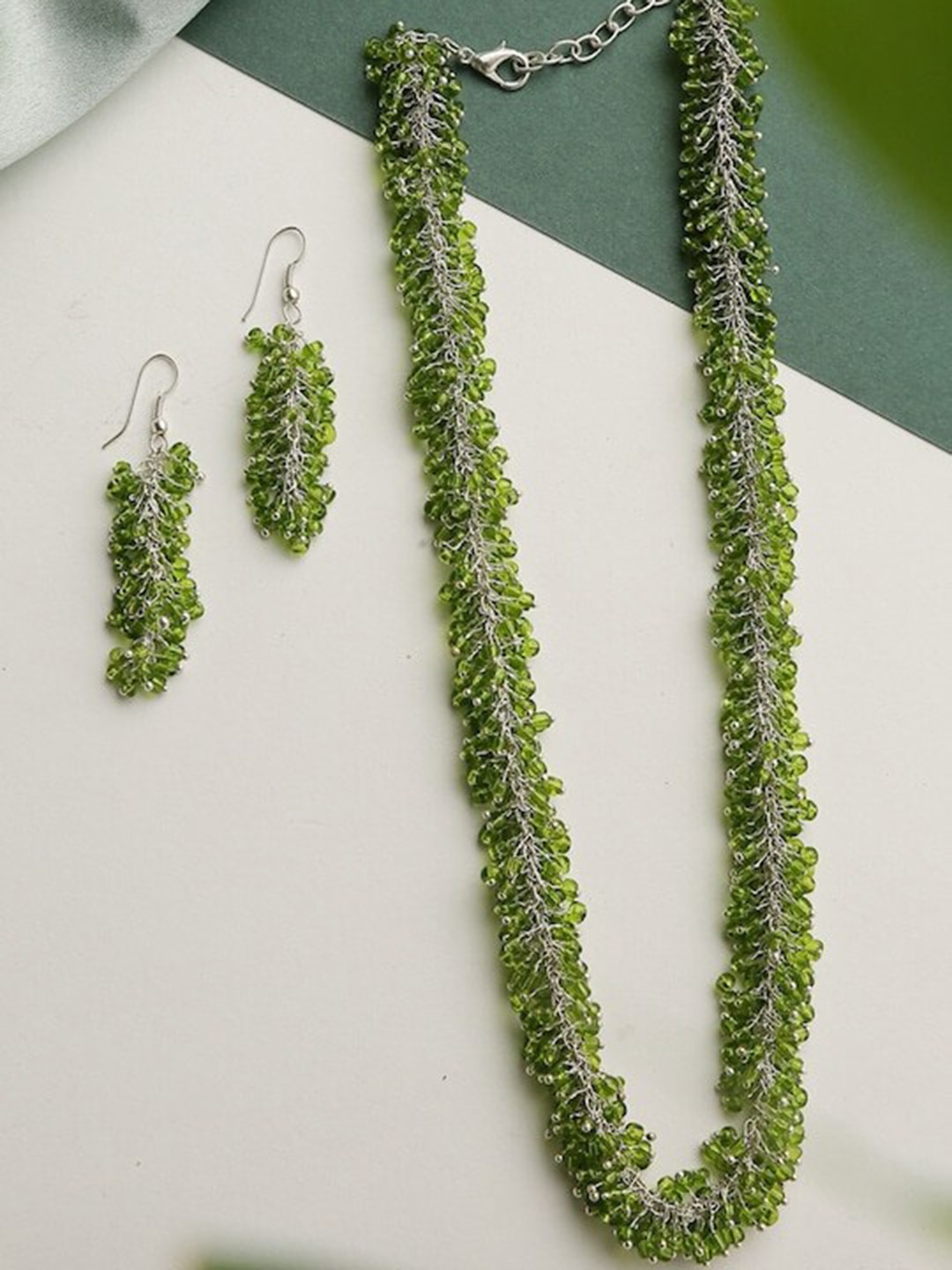 

Infuzze Silver-Plated Beaded Tribal Jewellery Set