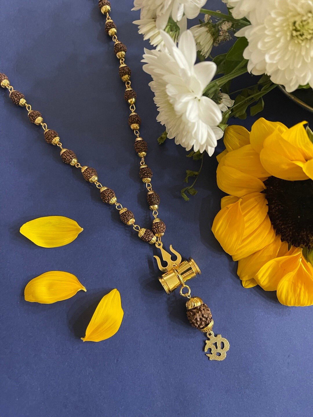 

Digital Dress Room Men Gold-Plated Trishul Damaru With Om Pendant