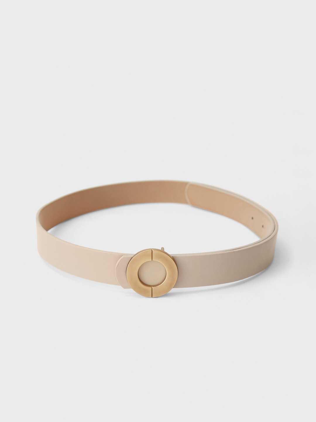 

20Dresses Women Beige Gold Buckle PU Belt