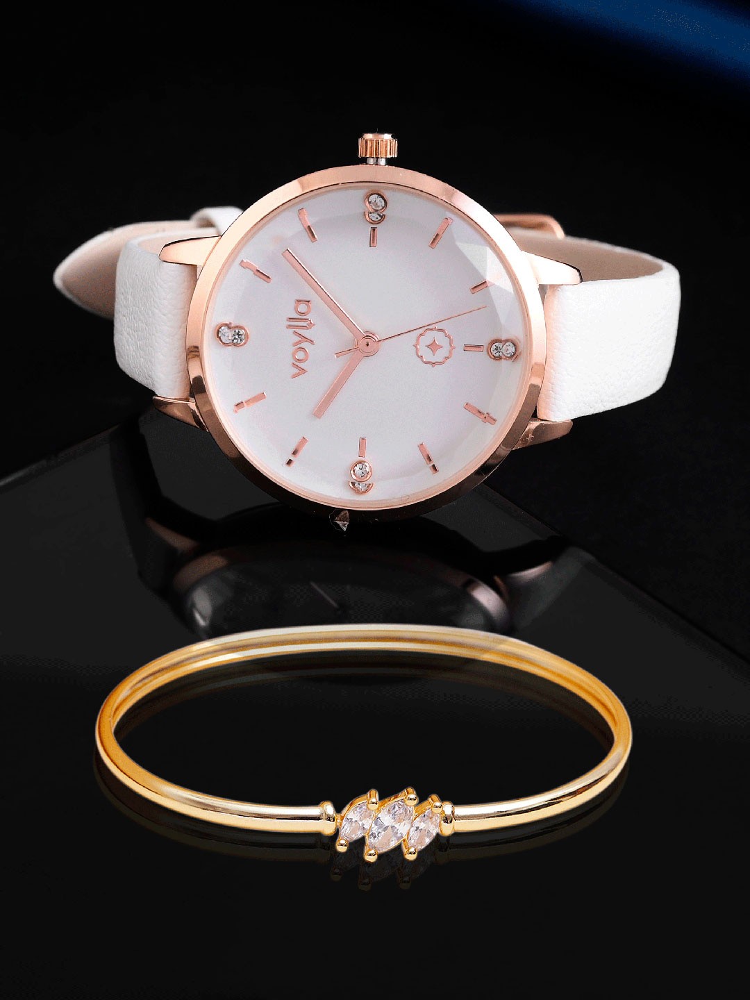 

Voylla Women Watch with Bracelet Gift Set 8905124498653, White